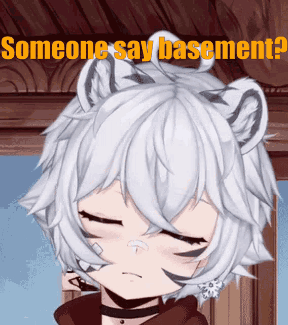 someone say basement is written on a picture of a anime character