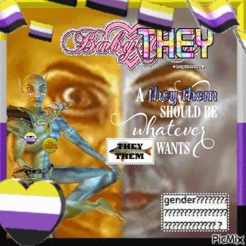 a poster that says a they them should be whatever they want