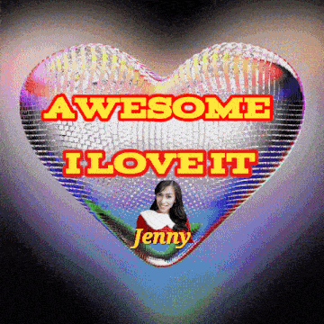 a disco ball in the shape of a heart with the words awesome i love it