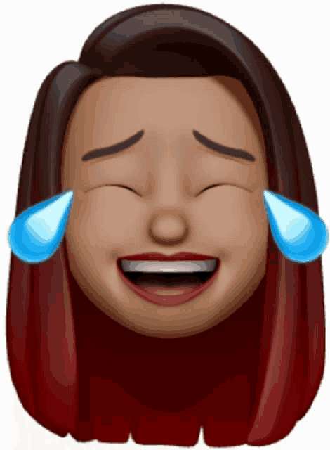 a cartoon of a woman laughing with tears coming out of her eyes