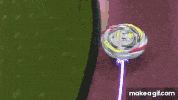 a cartoon drawing of a yellow object with a blue background and the words make a gif.com below it
