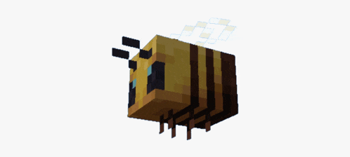 a minecraft bee with black stripes on it 's wings