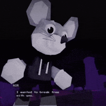 a video game character is talking to another character and says " i wanted to break free with you . "