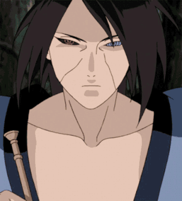 a close up of a cartoon character 's face with red eyes