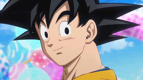 a close up of a cartoon character 's face with a blue sky in the background