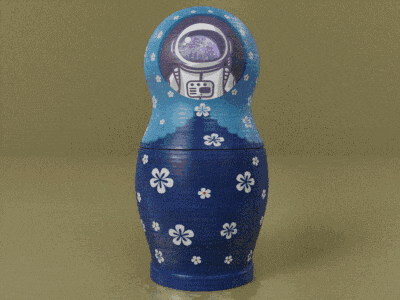three russian nesting dolls with flowers on them