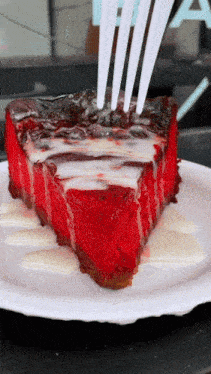 Red Velvet Cheesecake Cheesecake GIF - Red Velvet Cheesecake Cheesecake Dessert GIFs