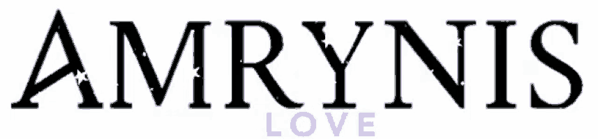 the name amrynis is written in black letters