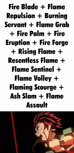 a list of different types of flame attacks