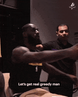 a man in a black shirt says russ just keep having fun bro in the corner