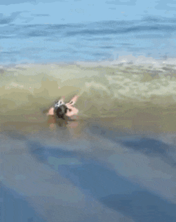 a blurred image of a person in the water