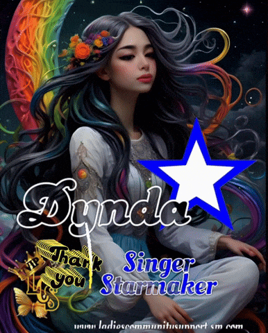 a colorful painting of a woman with the name dynela singer starmaker