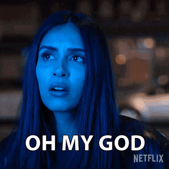 a woman with blue hair says oh my god on netflix