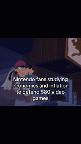 a cartoon of goofy standing next to a stack of books