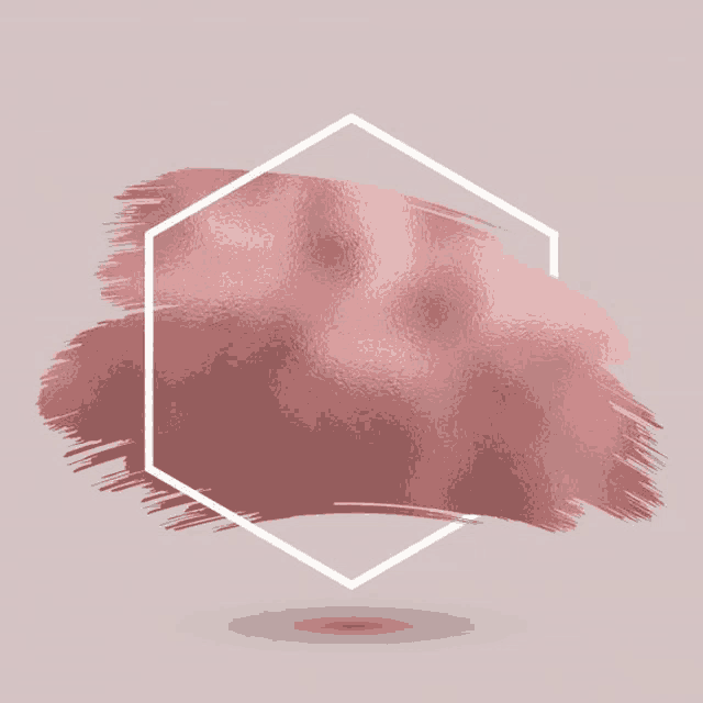 a pink brush stroke in a white frame