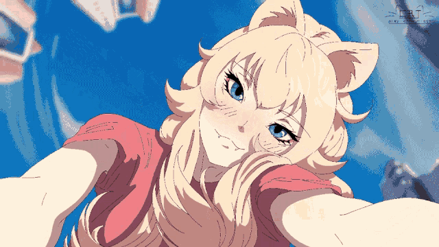 a pixel art drawing of a girl with a cat ears