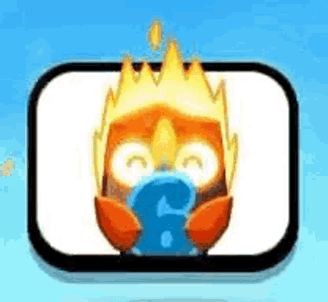 a cartoon penguin is holding a blue object in its mouth .