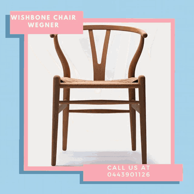 a picture of a wooden chair with the words wishbone chair wegner below it