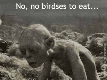No Birdses To Eat Gollum GIF - No Birdses To Eat Birdses Eat GIFs