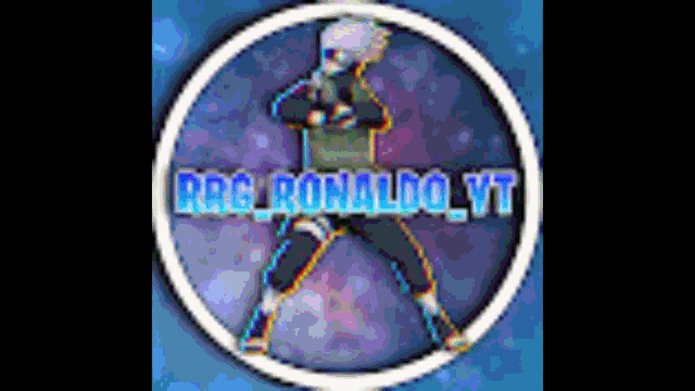 a pixel art of a person in a circle with the words rrg ronaldo yt