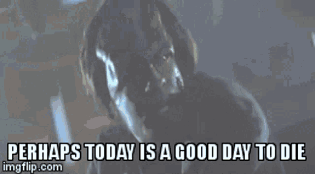 perhaps today is a good day to die is written on a gif