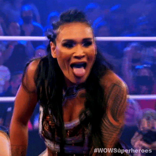 Tongue Out Leia Makoa GIF - Tongue Out Leia Makoa Wow Women Of Wrestling GIFs