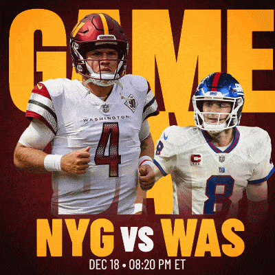 nyg and was are playing a game on december 18