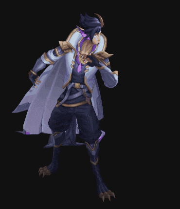 a cartoon character with wings and a cape on a black background