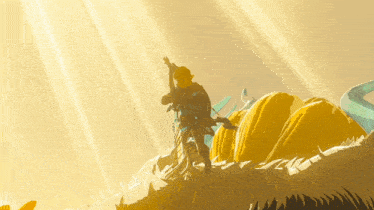 a video game character stands on the back of a large dragon