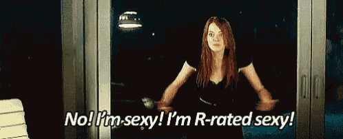 a woman says no i 'm sexy i 'm r rated sexy