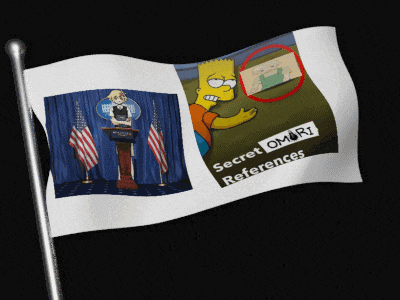 a flag with a picture of bart simpson on it