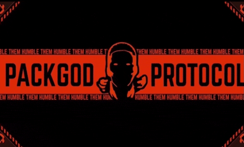 a sign that says packgod protocol with a man on it
