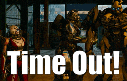 a sign that says ' time out ' in white letters