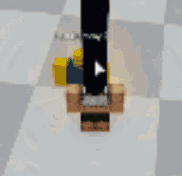 a blurred image of a person standing on a box with the number 68 on it