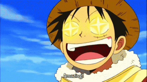 a cartoon character with glowing eyes and the words amazing