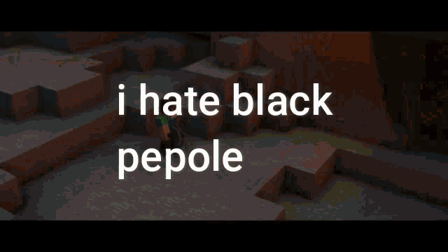 a minecraft character says that he hates black people