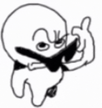 a black and white drawing of a cartoon character with a bow tie .