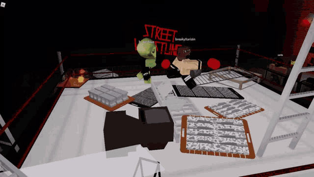 a screenshot of a video game with the words street fighting written on the wall