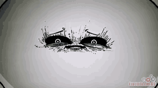 a black and white drawing of a crying face with the words circus council written below it