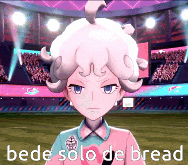 a cartoon character with the words bede solo de bread on the bottom right