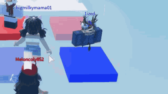 a screenshot of a video game with bigmilkymama01 meloncoly852 and 1ized