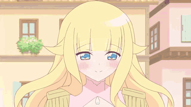 a girl with blonde hair and blue eyes is holding a hamburger