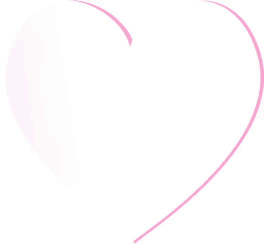 a pink heart on a white background with a pink line going through it .