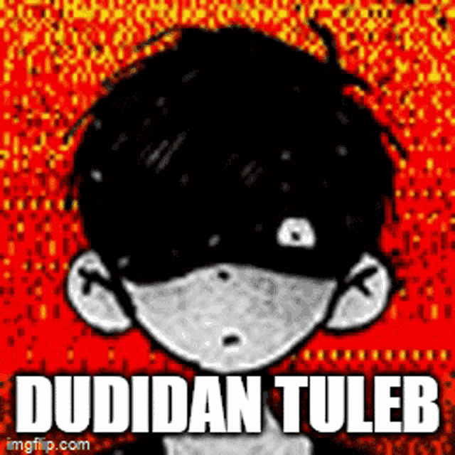a black and white drawing of a boy with the words duidan tuleb written on the bottom