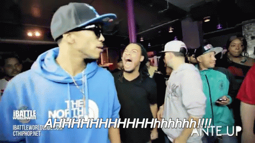 The Worst Battle Rap Hype Man Ever! GIF - Aaaah Screaming Shocked GIFs