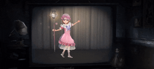 a picture of a ballerina is being projected on a tv screen