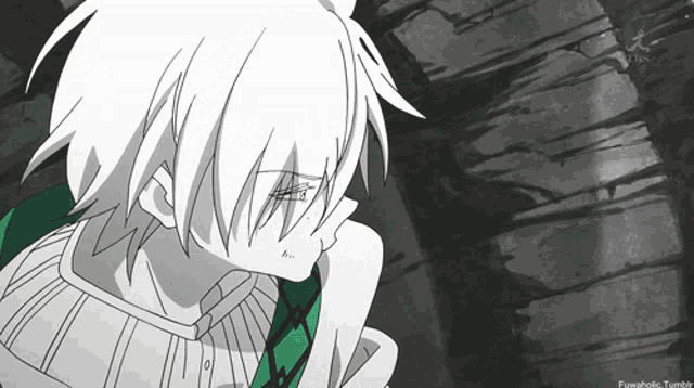 a black and white drawing of a person with fuwaholic tumblr written on the bottom right