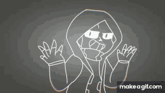 a close up of a cartoon character 's face with a purple background on make a gif .