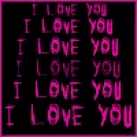 a black background with pink text that says `` i love you '' .