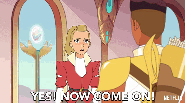 a cartoon character says yes now come on in a netflix ad